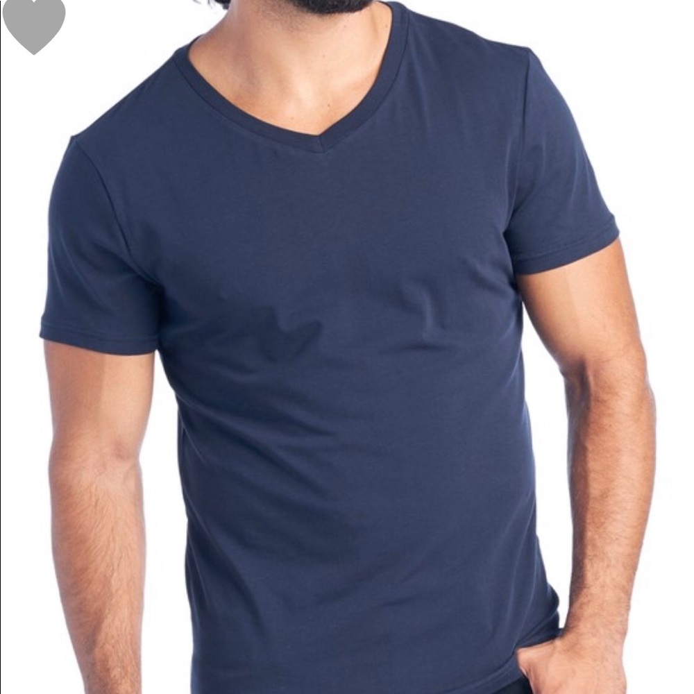 Color Story Short Sleeve V-Neck Basic Tee - Picture 3 of 3